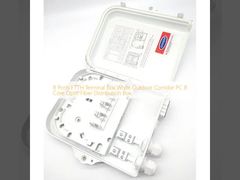 8 poorten FTTH-aansluitdoos Witte buitengang PC 8-kern glasvezelverdeelkast