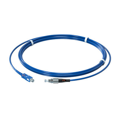 kopen FC UPC Connector Blue Single Mode Simplex FTTH Drop Cable Communication Armored Fiber Optic Patch Cord online vervaardiging