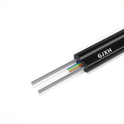 kopen G657A1 G657A2 Indoor Fiber Optic Cable With Steel Messenger 1/2/4/6/8/12Cores online vervaardiging