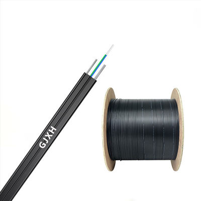 kopen Black Flat Drop Fiber Optic Cable HXCOWO GJXH G657A FTTH Flat Drop Fiber Cable online vervaardiging