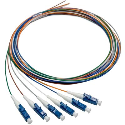 kopen FTTN HXCOWO 6 Bundle Distribution Fiber Optic Pigtail LC/UPC SM 9/125 Fanout 0.9mm Optical Fiber Pigtail online vervaardiging