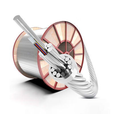 kopen Self Supporting Aerial OPGW Fiber Optic Cable Overhead Optical Ground Wire 48 Core online vervaardiging