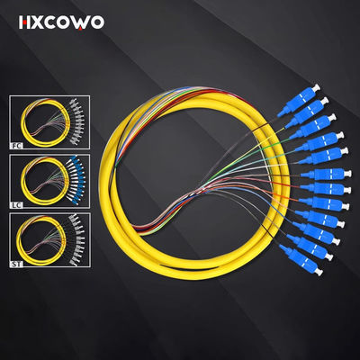 kopen HXCOWO FTTN Fiber Pigtails 12 Cores SC LC Pigtail ST FC UPC/APC MM 50/125 62.5/125 online vervaardiging