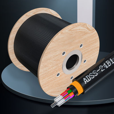 kopen Dubbele jas G652D ADSS Alle dielectrische zelfdragende zwarte ADSS Glasvezel online vervaardiging