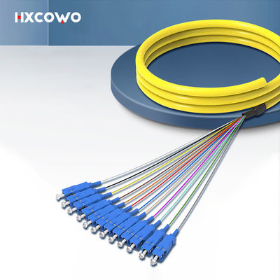 kopen HXCOWO SC Fanout SM 12 Kern Vezel Optische Bundel Pigtail PVC LSZH Golflengte 850nm/1310nm/1550nm online vervaardiging
