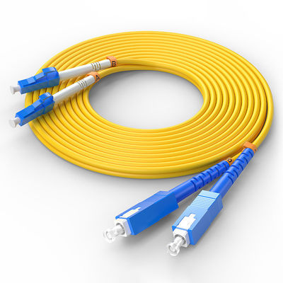kopen FTTH FTTxFTTB Network LC-SC Multimode Duplex Fiber Optic Cable with Customized Colors online vervaardiging