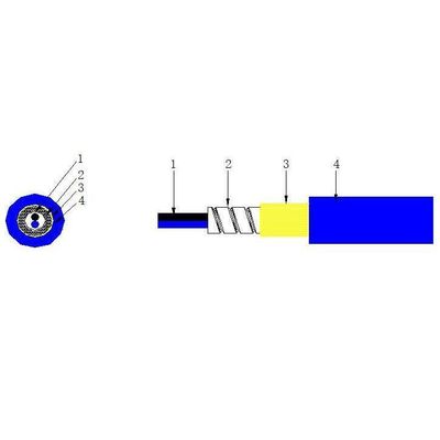 kopen Duplex LSZH Indoor Outdoor Gepantserde glasvezel 2 Core 3,0 mm Steel Gepantserde glasvezel kabel online vervaardiging