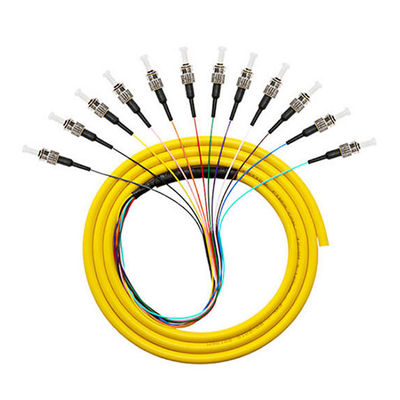 kopen 12 kernen 12F 9/125 0,9 mm ST Singlemode FTTH glasvezel Pigtail-golflengte 1310 nm online vervaardiging