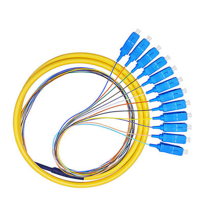 kopen Customized Lengths HXCOWO 12 Color Multimode OM4 SC Connector 0.9mm Fiber Optic Pigtail online vervaardiging