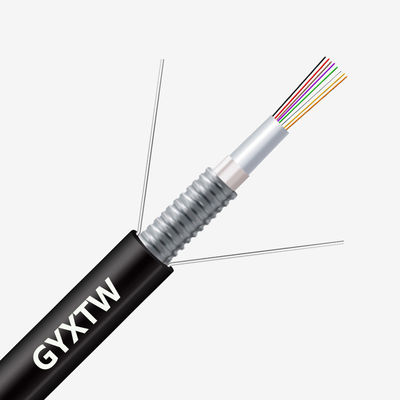 kopen Custom Length HXCOWO GYXTW G652D 2/4/6/8/12/24/24/48/96 Core Armoured Fiber Optic Cable online vervaardiging