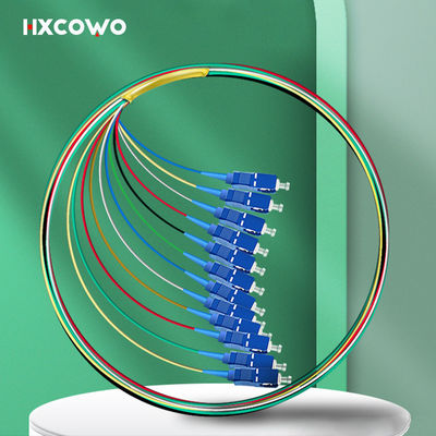 kopen FTTX HXCOWO 12 Color Fiber Optical Pigtail SC UPC Single Mode G657A 0.9mm G652D online vervaardiging