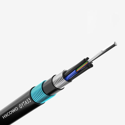kopen HXCOWO GYTA53 48 Core G652D PE Underground Armored Fiber Optic Cable with LSOH Jacket online vervaardiging