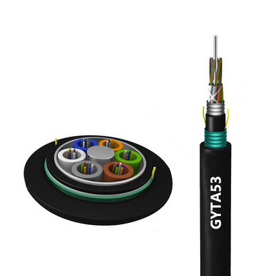 kopen HXCOWO 24 48 Core G652D GYTA53 Outdoor Armored Fiber Optic Cable SM Steel Tape online vervaardiging