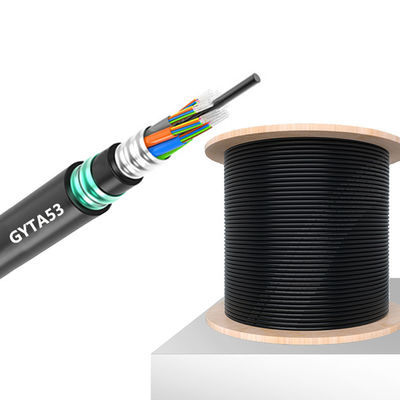 kopen Moistureproof Outdoor Armored Fiber Optic Cable Black Outdoor Rated Fiber online vervaardiging