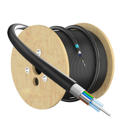 2-288 Core GYTA Outdoor Duct Coaxial Direct Burial Fiber Optic Cable voor SM MM Communicatie Zwart PE Jacket